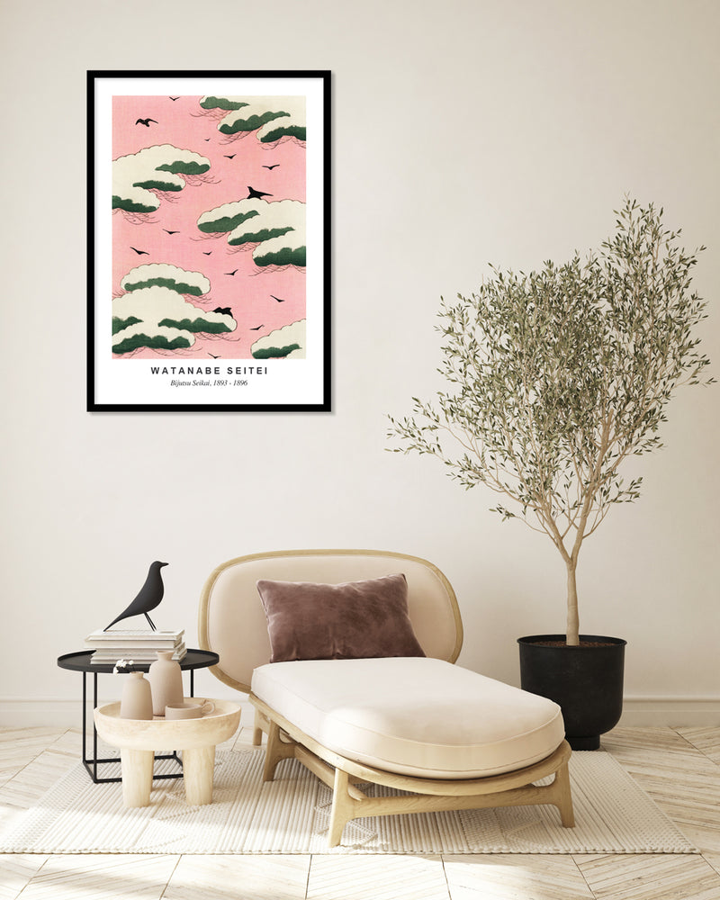 Pink Sky Shin Bijutsukai Exhibition Poster - Vintage Japanese Art Prints by The Good Poster Company