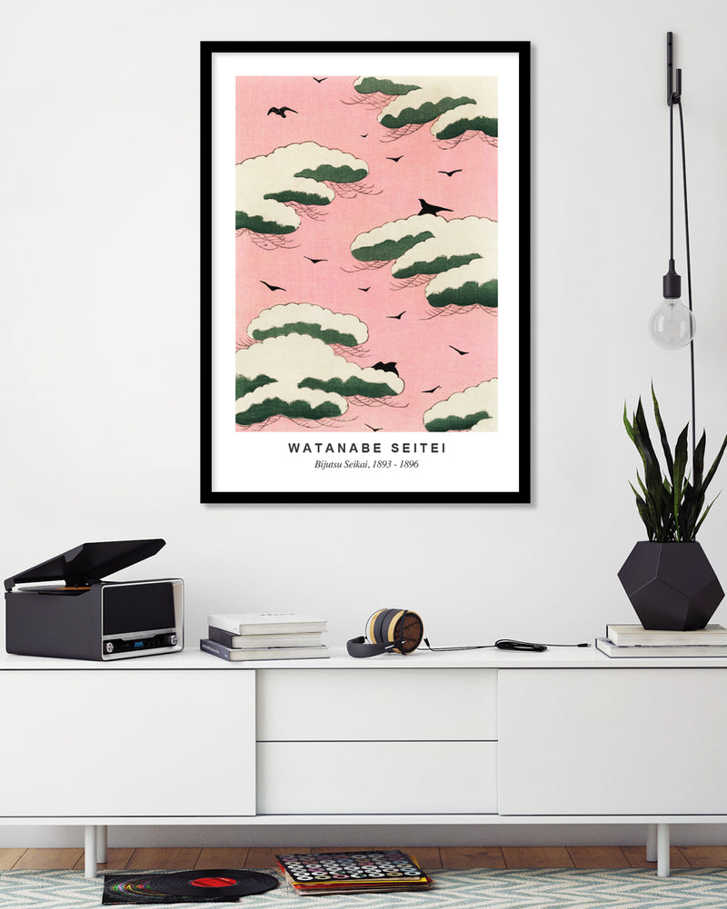Pink Sky Shin Bijutsukai Exhibition Poster - Vintage Japanese Art Prints by The Good Poster Company