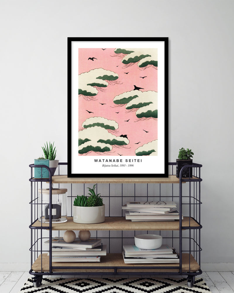 Pink Sky Shin Bijutsukai Exhibition Poster - Vintage Japanese Art Prints by The Good Poster Company