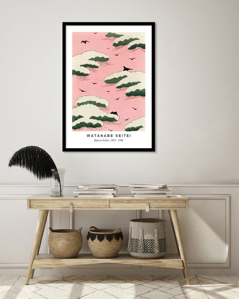 Pink Sky Shin Bijutsukai Exhibition Poster - Vintage Japanese Art Prints by The Good Poster Company