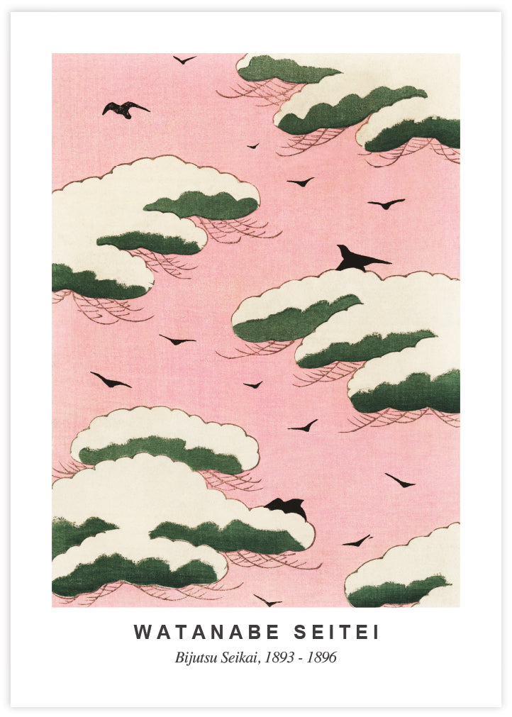 Pink Sky Shin Bijutsukai Exhibition Poster - Vintage Japanese Art Prints by The Good Poster Company