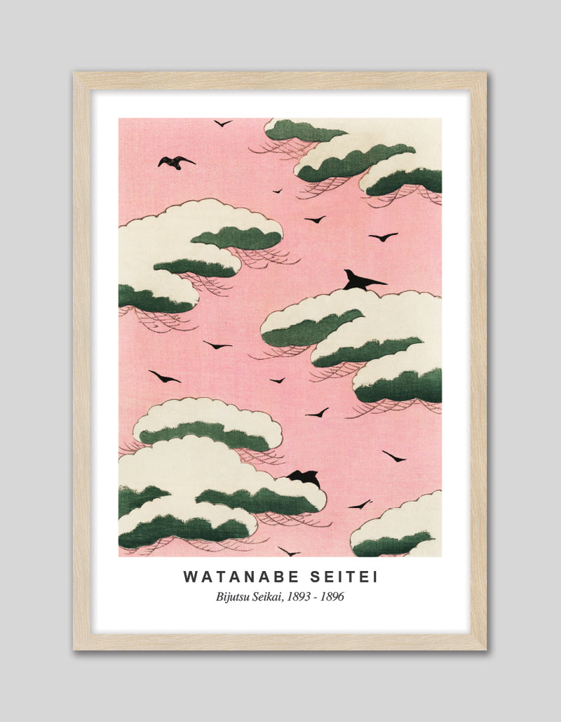 Pink Sky Shin Bijutsukai Exhibition Poster - Vintage Japanese Art Prints by The Good Poster Company