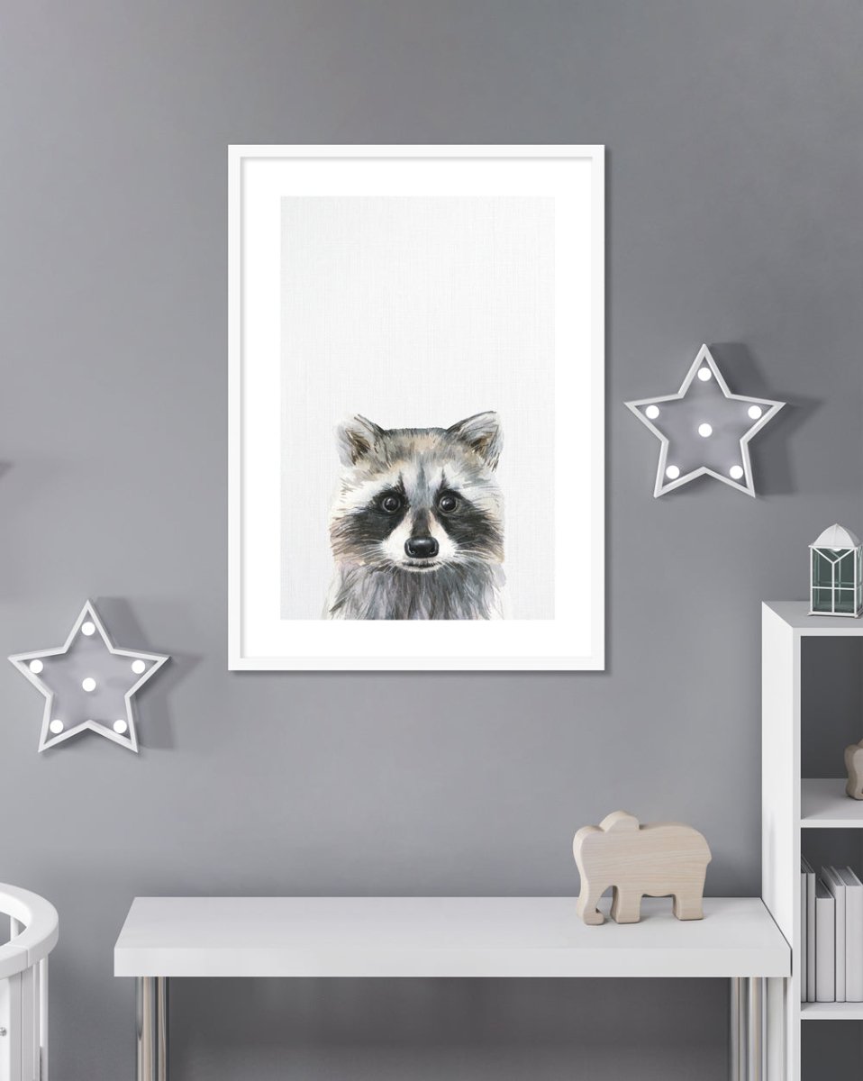 Baby Raccoon - The Good Poster Co. - Paper Size : 21.0 x 29.7 cm A4