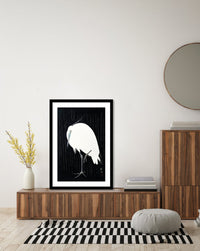 Egret in the Rain - The Good Poster Co. - Paper Size : 29.7 x 42.0 cm A3