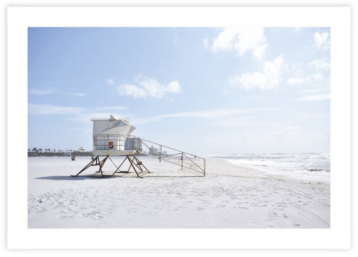 Florida Lifeguard Tower - The Good Poster Co. - Paper Size : 42.0 x 59.4 cm A2