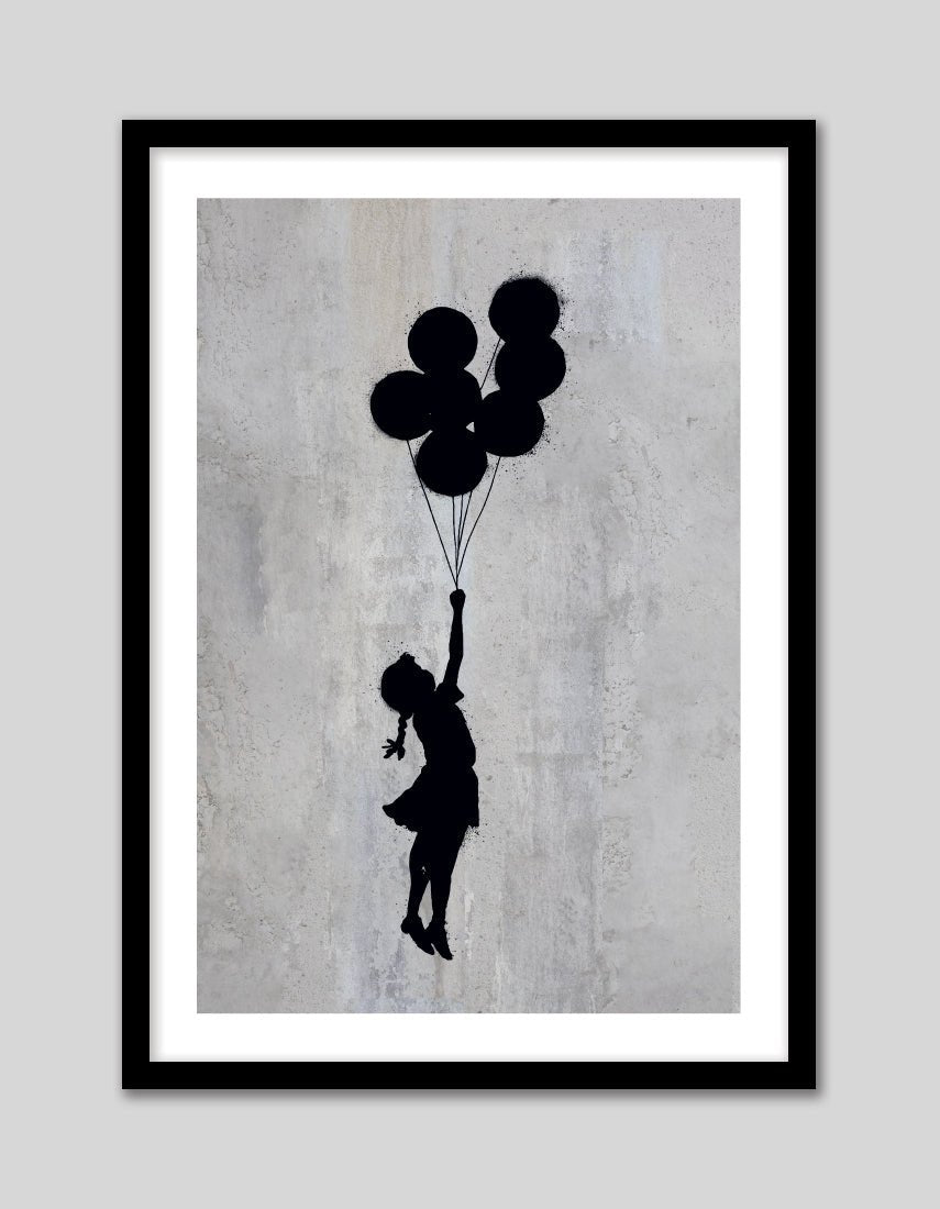 Girl Flying with Balloons - The Good Poster Co. - Paper Size : 29.7 x 42.0 cm A3