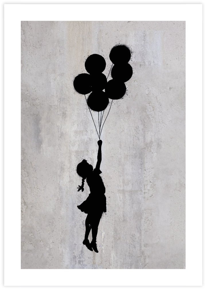 Girl Flying with Balloons - The Good Poster Co. - Paper Size : 29.7 x 42.0 cm A3