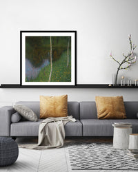 Lakeshore with Birches - The Good Poster Co. - Paper Size : 50.8 x 50.8 cm
