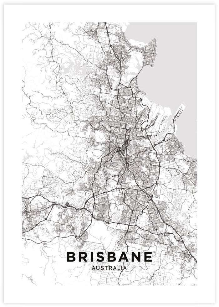 Map of Brisbane - The Good Poster Co. - Paper Size : 29.7 x 42.0 cm A3
