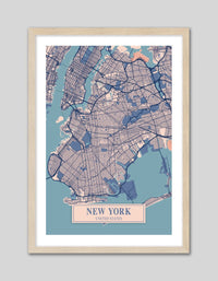 Map of New York - The Good Poster Co. - Paper Size : 42.0 x 59.4 cm A2