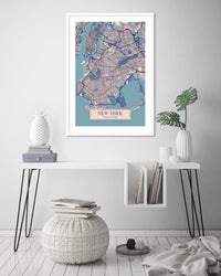 Map of New York - The Good Poster Co. - Paper Size : 42.0 x 59.4 cm A2
