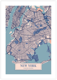 Map of New York - The Good Poster Co. - Paper Size : 42.0 x 59.4 cm A2