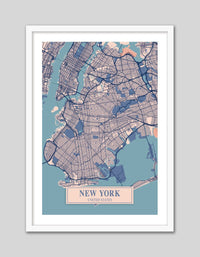Map of New York - The Good Poster Co. - Paper Size : 42.0 x 59.4 cm A2