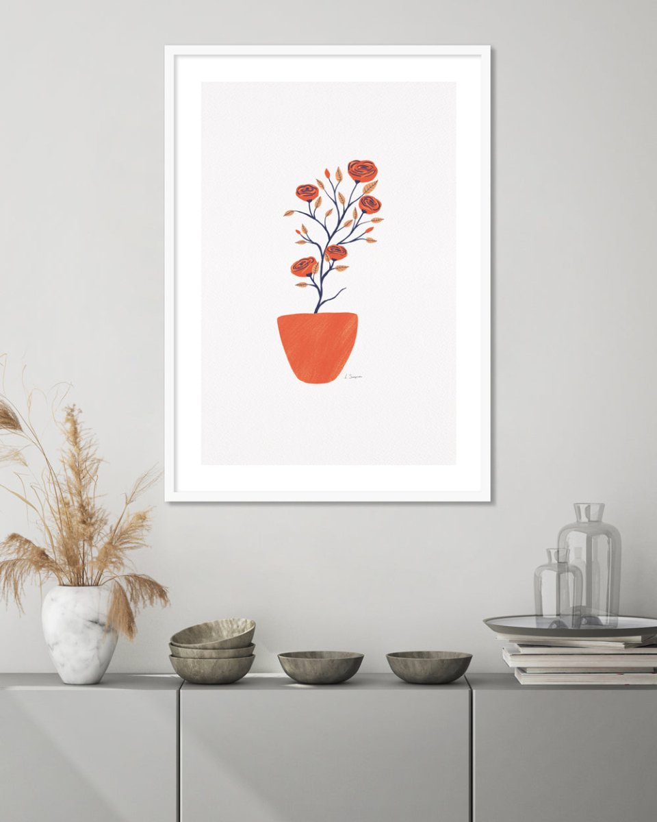 Potted Camellias - The Good Poster Co. - Paper Size : 29.7 x 42.0 cm A3