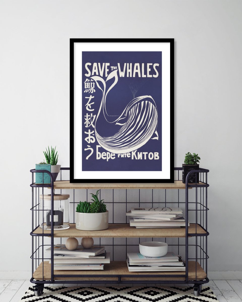 Save the Whales - The Good Poster Co. - Paper Size : 30.5 x 40.6 cm