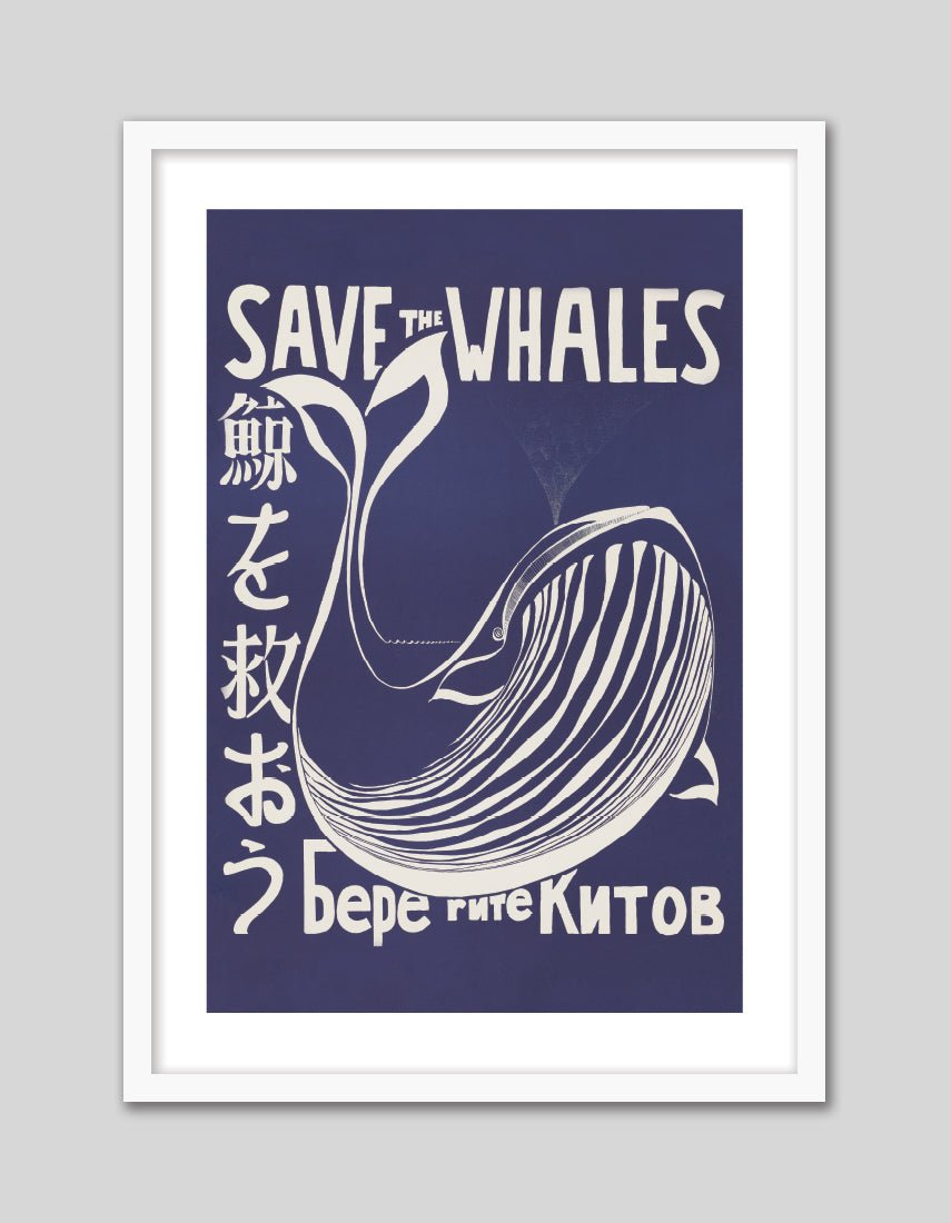 Save the Whales - The Good Poster Co. - Paper Size : 30.5 x 40.6 cm