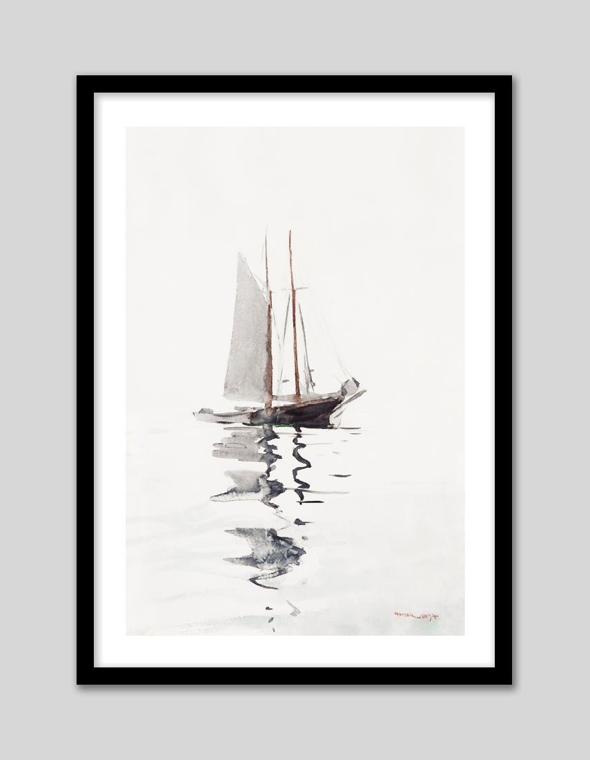 Two Masted Schooner with Dory - The Good Poster Co. - Paper Size : 29.7 x 42.0 cm A3
