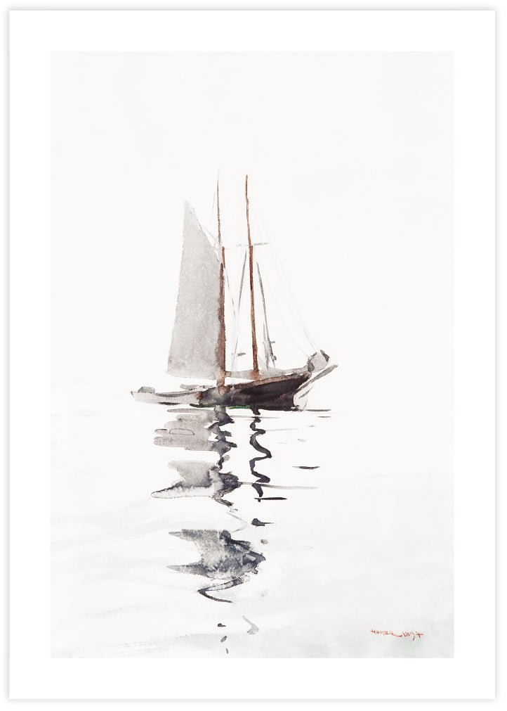 Two Masted Schooner with Dory - The Good Poster Co. - Paper Size : 29.7 x 42.0 cm A3
