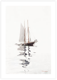 Two Masted Schooner with Dory - The Good Poster Co. - Paper Size : 29.7 x 42.0 cm A3