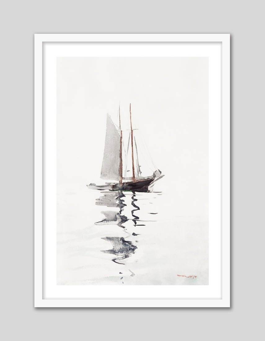 Two Masted Schooner with Dory - The Good Poster Co. - Paper Size : 29.7 x 42.0 cm A3
