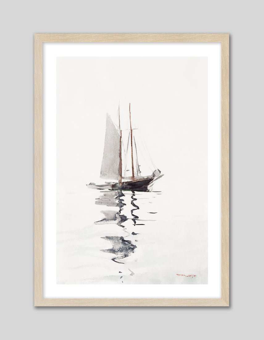 Two Masted Schooner with Dory - The Good Poster Co. - Paper Size : 29.7 x 42.0 cm A3