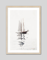 Two Masted Schooner with Dory - The Good Poster Co. - Paper Size : 29.7 x 42.0 cm A3