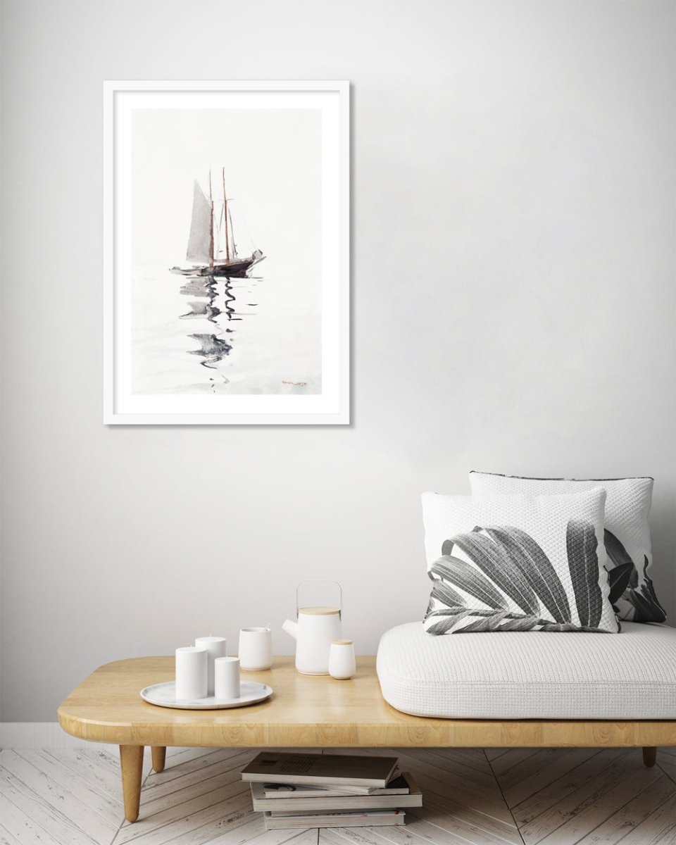 Two Masted Schooner with Dory - The Good Poster Co. - Paper Size : 29.7 x 42.0 cm A3