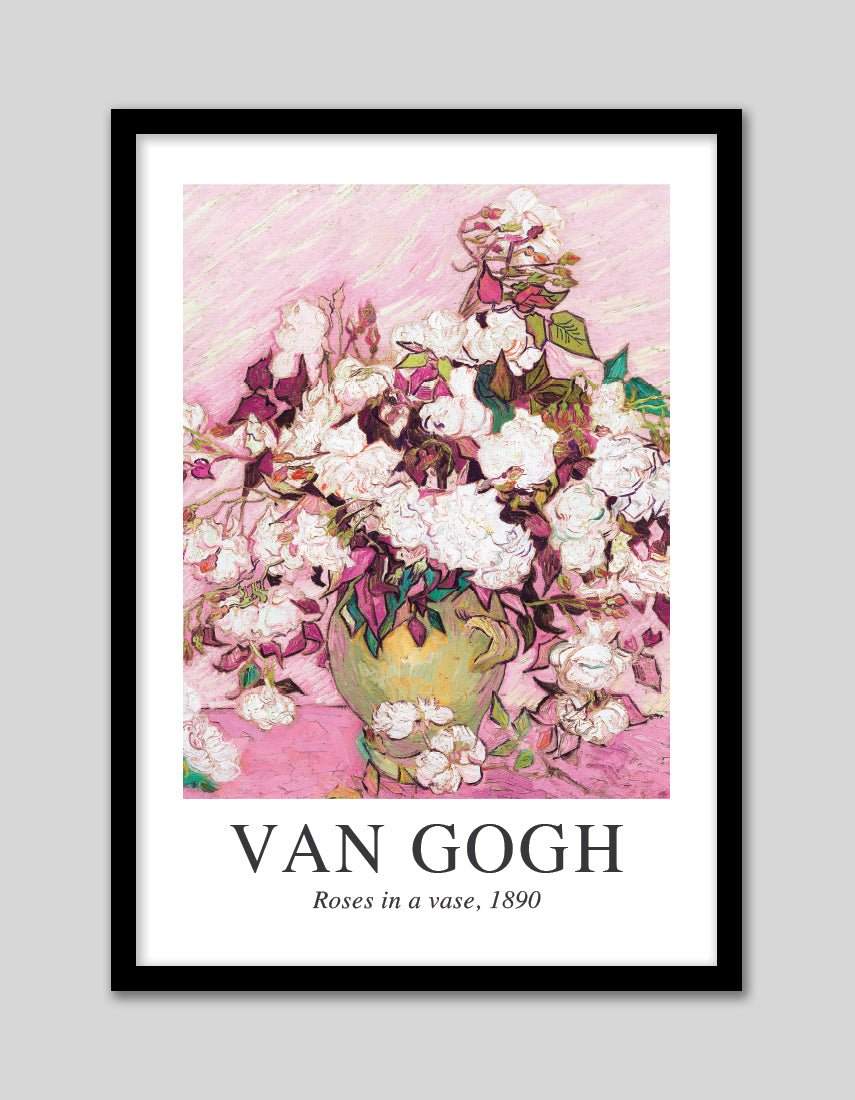Vase with Pink Roses - The Good Poster Co. - Paper Size : 40.6 x 50.8 cm