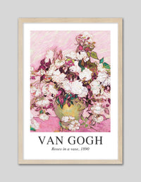 Vase with Pink Roses - The Good Poster Co. - Paper Size : 40.6 x 50.8 cm