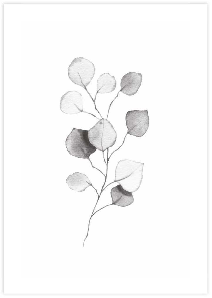 Eucalyptus Art Print | Black and White Art by The Good Poster Company
