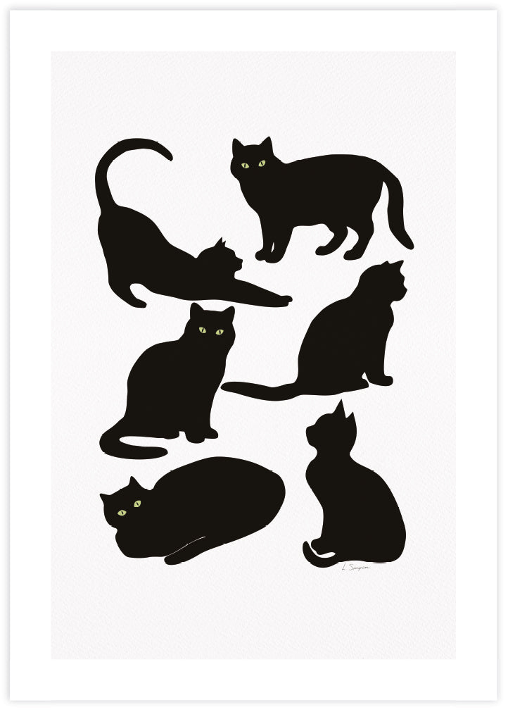 Cat Art Print | Artist Leanne Simpson | Children Bedroom Art | The Good Poster Company