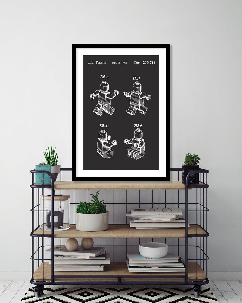 Lego Patent Art Print | Black and White Art | The Good Poster Company