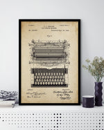 Vintage Typewriter Machine Patent Art Print - Patent Art Prints - The Good Poster Company