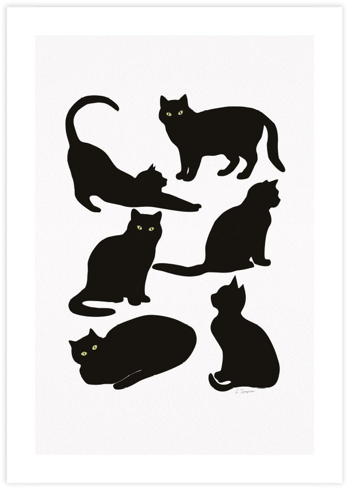 Black Cats - The Good Poster Co. - Paper Size : 29.7 x 42.0 cm A3