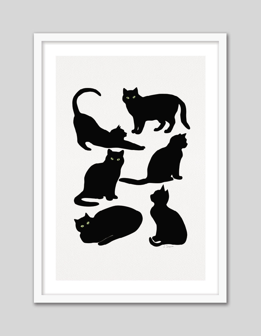 Black Cats - The Good Poster Co. - Paper Size : 29.7 x 42.0 cm A3