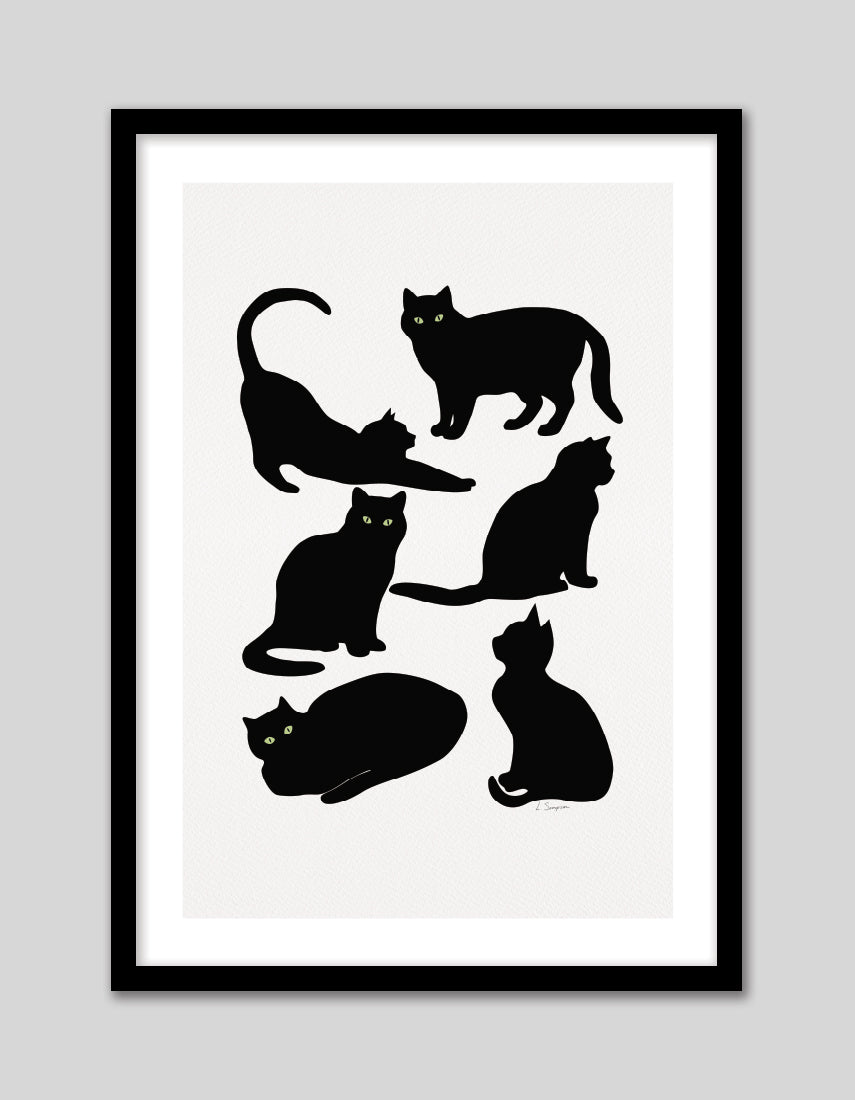Black Cats - The Good Poster Co. - Paper Size : 29.7 x 42.0 cm A3