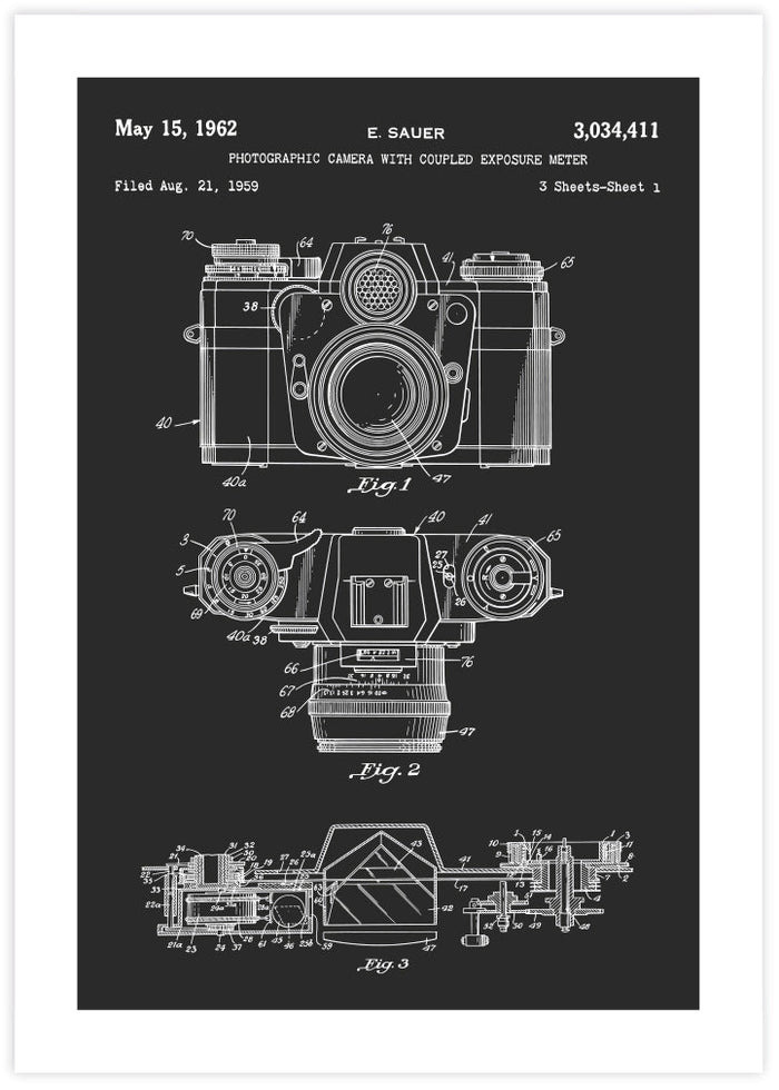 Camera Patent - The Good Poster Co. - Paper Size : 29.7 x 42.0 cm A3
