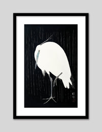 Egret in the Rain - The Good Poster Co. - Paper Size : 29.7 x 42.0 cm A3