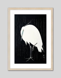 Egret in the Rain - The Good Poster Co. - Paper Size : 29.7 x 42.0 cm A3