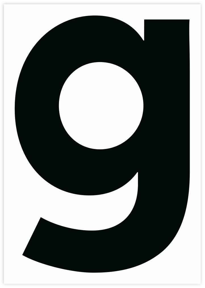 g Typography Art Print | Black and White Art | The Good Poster Company