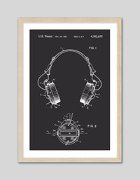 Headphones Patent - The Good Poster Co. - Paper Size : 29.7 x 42.0 cm A3