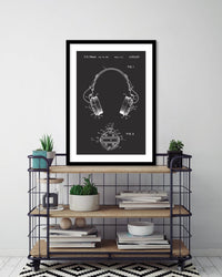 Headphones Patent - The Good Poster Co. - Paper Size : 29.7 x 42.0 cm A3