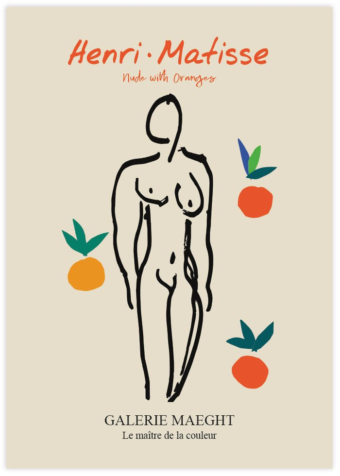 Nude with Oranges - The Good Poster Co. - Paper Size : 29.7 x 42.0 cm A3