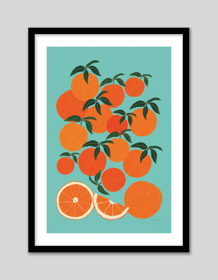 Orange Harvest Blue - The Good Poster Co. - Paper Size : 29.7 x 42.0 cm A3