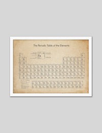 Periodic Table of Elements Vintage - The Good Poster Co. - Paper Size : 29.7 x 42.0 cm A3