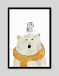 Polar Bear & Owl - The Good Poster Co. - Paper Size : 29.7 x 42.0 cm A3