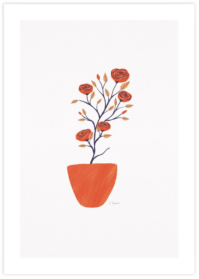 Potted Camellias - The Good Poster Co. - Paper Size : 29.7 x 42.0 cm A3