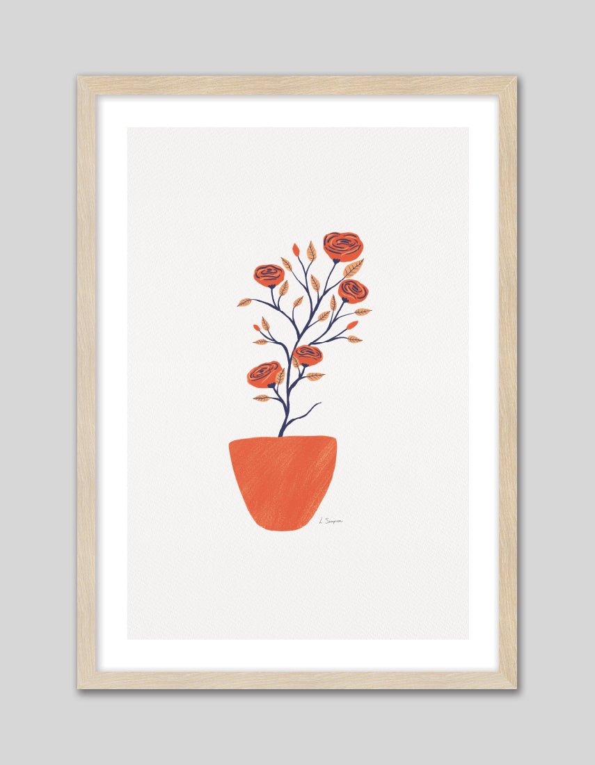 Potted Camellias - The Good Poster Co. - Paper Size : 29.7 x 42.0 cm A3