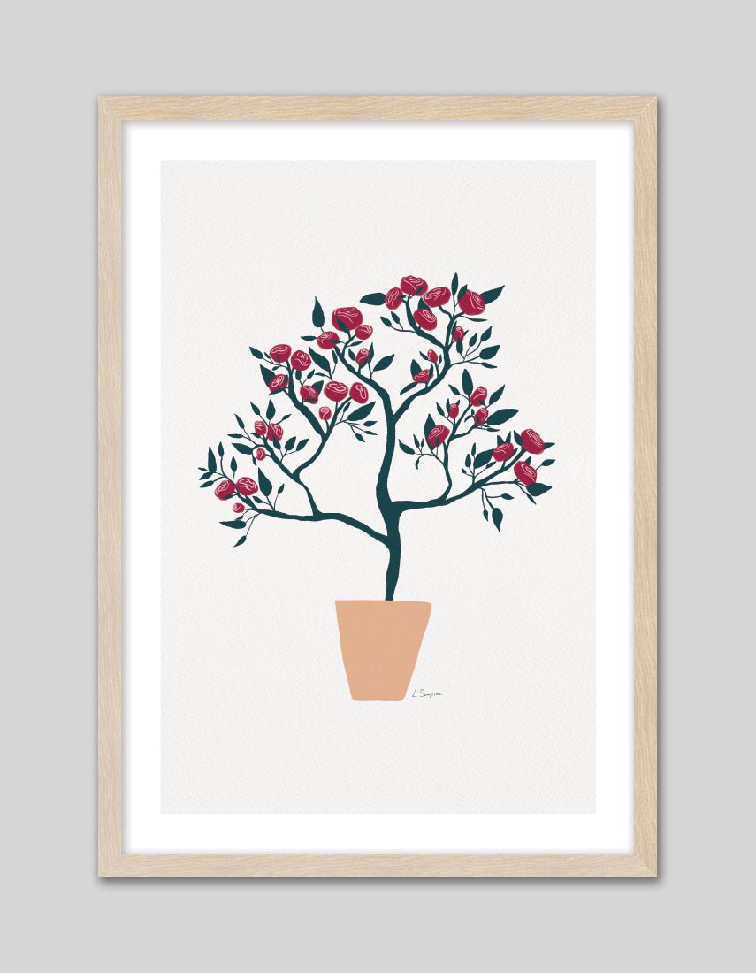 Potted Roses - The Good Poster Co. - Paper Size : 29.7 x 42.0 cm A3