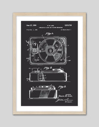Record Player Patent - The Good Poster Co. - Paper Size : 29.7 x 42.0 cm A3